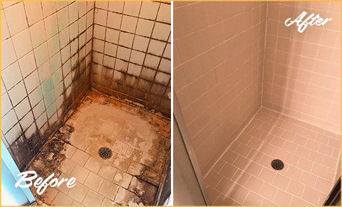 This Run-Down Shower Received a Complete Overhaul Thanks to Our Grout  Cleaning in Raleigh, NC