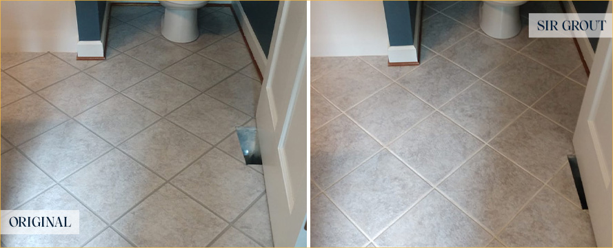 Shower Before and After a Flawless Grout Recoloring in Raleigh, NC