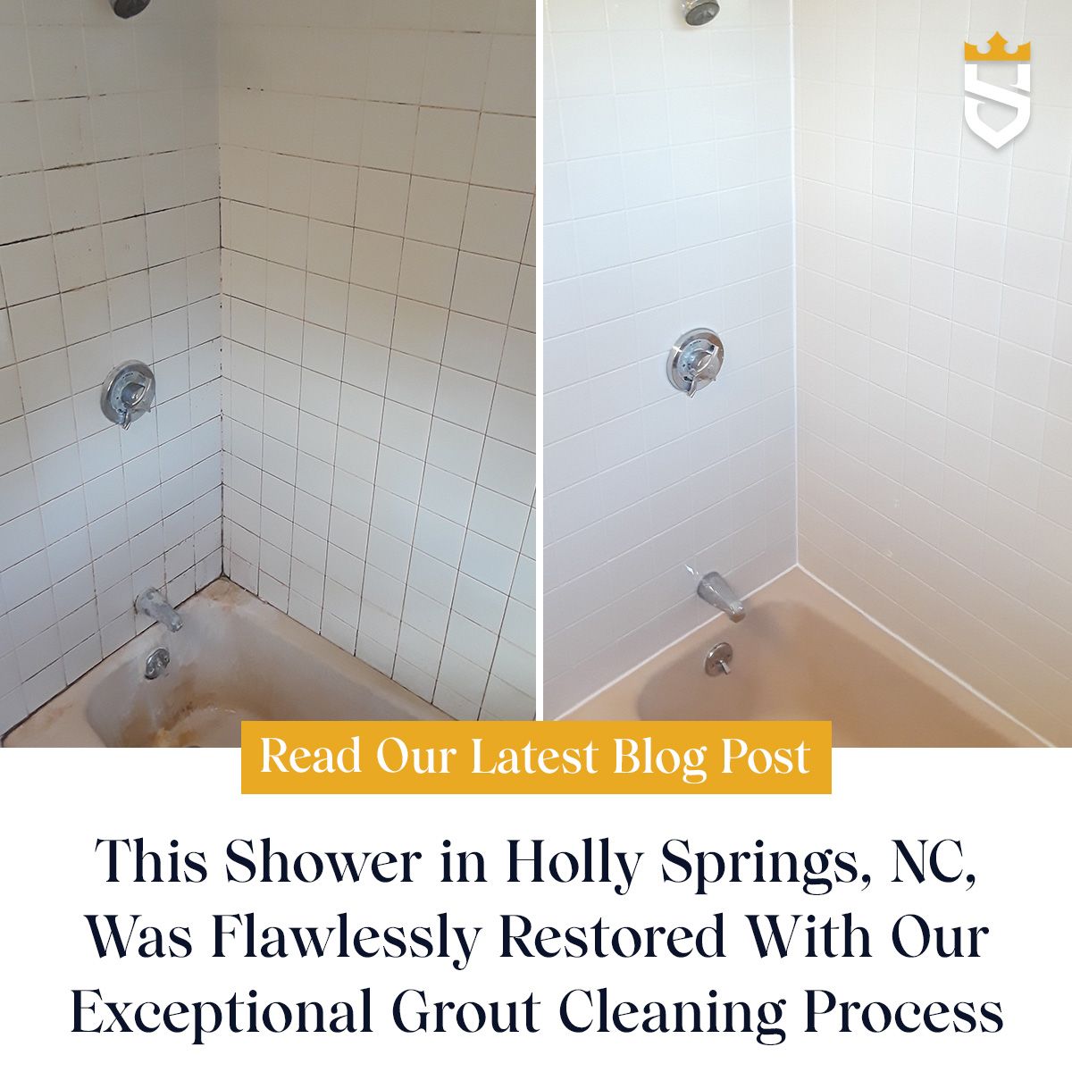 This Shower in Holly Springs, NC, Was Flawlessly Restored With Our Exceptional Grout Cleaning Process